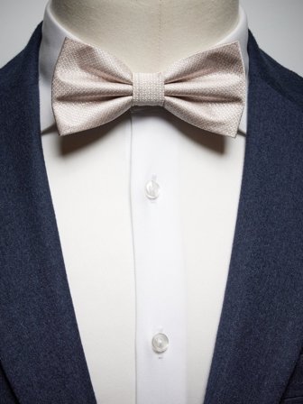 John Henric Men's Beige Strik Structuur Size Pre-tied