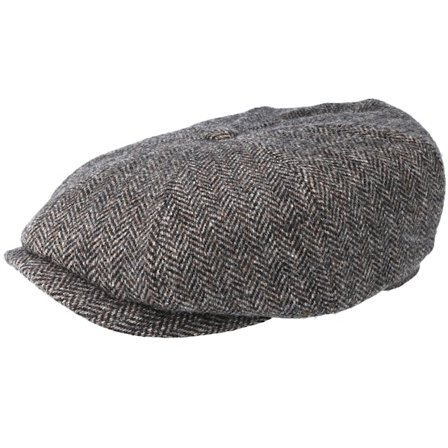 Stetson - Harmaa flatcap Lippis - Hatteras Woolrich Herringbone Black/Grey Flat Cap @ Hatstore