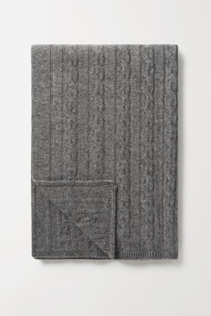 Soft Goat - Cable Knit Scarf - Cashmere scarf - One Size - Grey