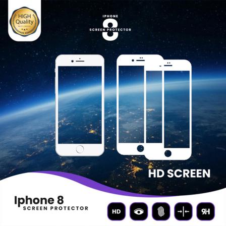 2-pack Iphone 8 Vit -härdat Glas 9h-super Kvalitet 3d Skärmskydd