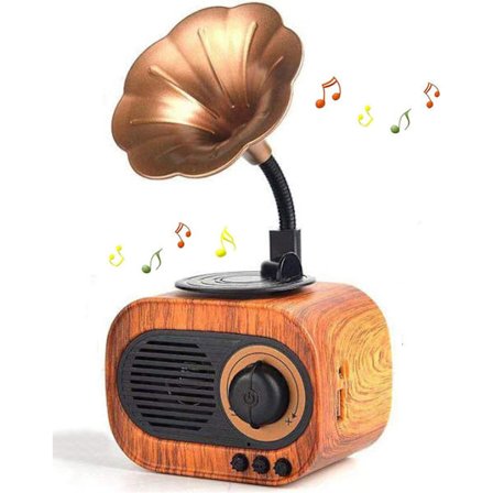 Retro Musik Højttaler Vintage Trådløs Højttaler Bærbar Udendørs Højttaler Høj Stereo Genopladelig Indbygget Mikrofon