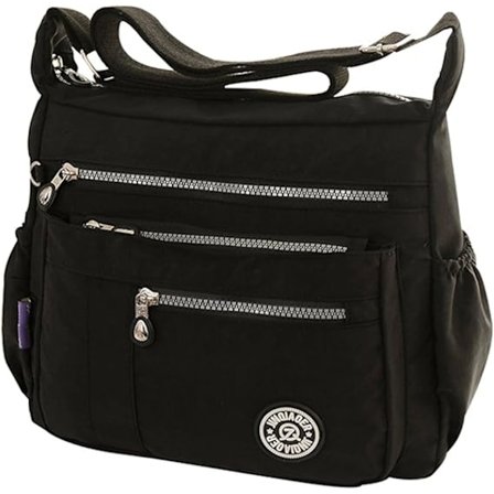 Monikäyttöinen Messenger-laukku Olkalaukku Käsilaukku Naisille ja Tytöille, Musta