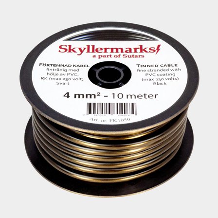 Vertinde koperen kabel Skyllermarks RK, rond, enkeladerig, 4 mm², 10 meter, zwart