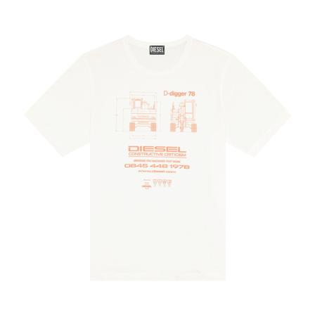 Diesel, T-Shirts Wit, Heren, Maat:M
