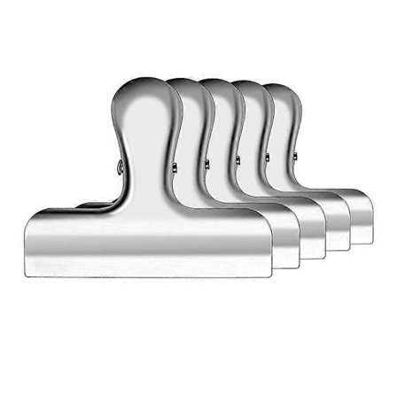 Poseklemmer, kraftige chipsklemmer i rustfrit stål, sæt med 8 poseklemmer, fantastisk til køkken, kontor, forsegling af kaffeposer, papirchips - sæt 