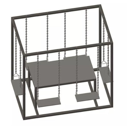 Jabo 10096 Pergola med bord och gungor, för sex personer, 2200x1400x2100 mm, Uterum