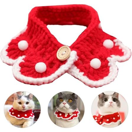 1 stk. kæledyrssjal, halskæde til piger, hundekrave, bandana, krave, kæledyrstørklæde, katte-smekke, strikket tørklæde, krave, drengeaccessoirer -S 20