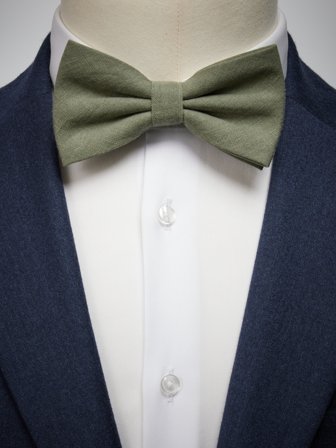 John Henric Men's Grüne Leinenfliege Size Pre-tied