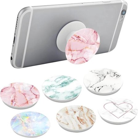 6 kpl puhelingrippikahvoja Pop Socket -jalustalla, 360° pyörivä liimattava puhelinpidike -FF-