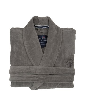 Lexington Unisex hotel velour robe, gray