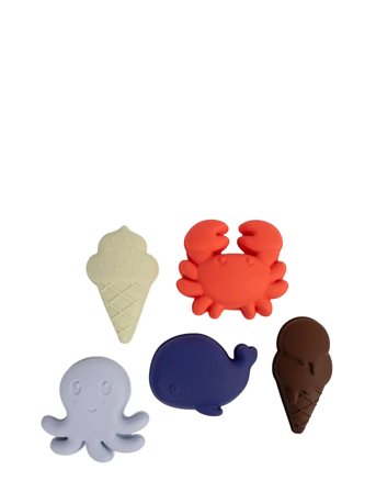 Filibabba | Silikone Sandforme 5 Stk. - Blue Mix | ONE SIZE