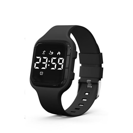 Digitalt sportsur til børn 5-12 år, fitness tracker med alarm og stopur, vandtæt uden app