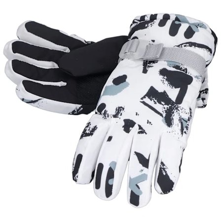 /EA/2 stk. Skihandsker Vandtætte Vindtætte Snehandsker Skridsikre Børstet til Vintersport i koldt vejr (Sort Hvid)