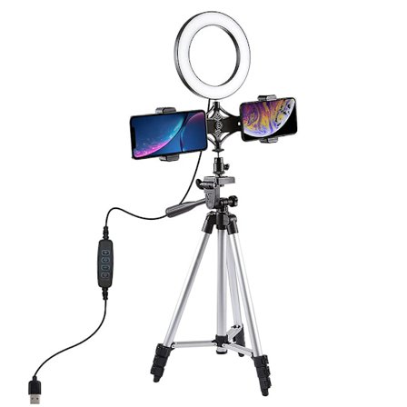 4.7 tommer Selfie Ring Light med Tripod Stativ til YouTube Video Livestream og Makeup Mini LED Kamera Lys Mobiltelefon Holder Stativ