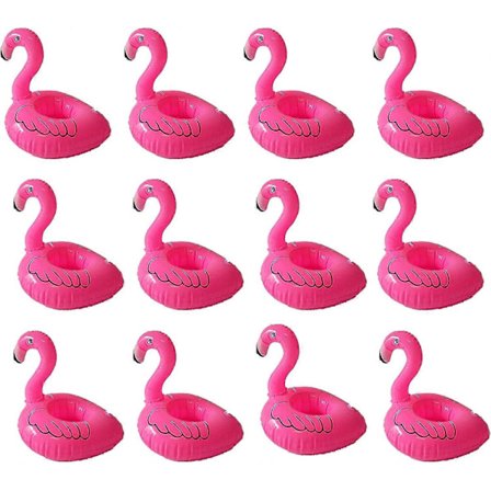 Oppblåsbar drikkeholder, 10-pakning drikkeflåter Oppblåsbare koppholdere Underlag kompatible med bassengfest Overraskelsesgave Rosa Flamingo