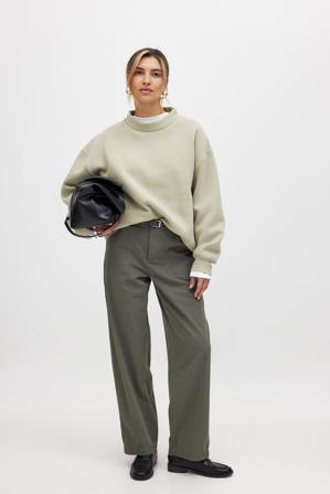 NA-KD Boho Pantalon décontracté en coton avec poches cargo - Pantalon cargo - Vert - EU 36
