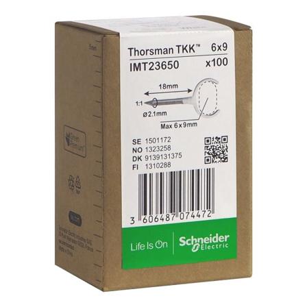 Schneider Electric IMT23650 Klemmer spiker, 100-pakning, flat kabel 6 x 9, 2,1 x 18 mm, Installasjonsmaterial