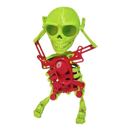3D Dansande Svingande Uppdrags Skelett Leksak Fashionabel Skrivbordsdekoration för Studeringsrum Kontor (FMY) Red and Green 17cm