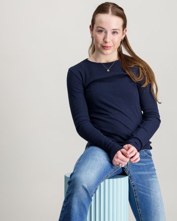 Kids ONLY KOGSALSA LIFE L/S O-NECK TOP JRS Sort T-shirts Pige - Kids Brand Store