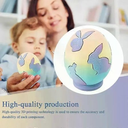 3D-printet påskeæg Fidget Puzzle Legetøj Sjove Kanin Byggeklodser Dekorativt Håndværks Ornament