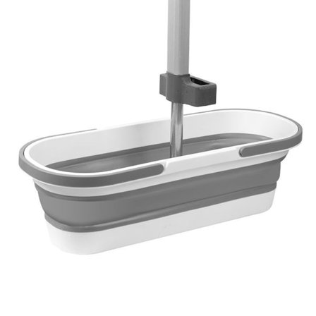 Sammenleggbart kar med håndtak - Bærbar utendørs piknikkurv/krater - Sammenleggbar handleveske - Plassbesparende oppbevaringsbeholder (1, grå)