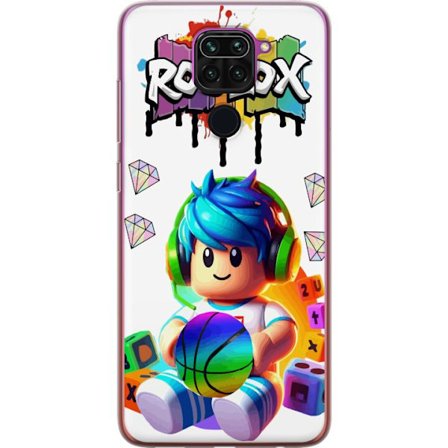 Kompatibelt Mobildeksel til Xiaomi Xiaomi Redmi Note 9 Fargerik Roblox-illustrasjon med spillkarakter, leker og energi, perfekt for spillfans og barne