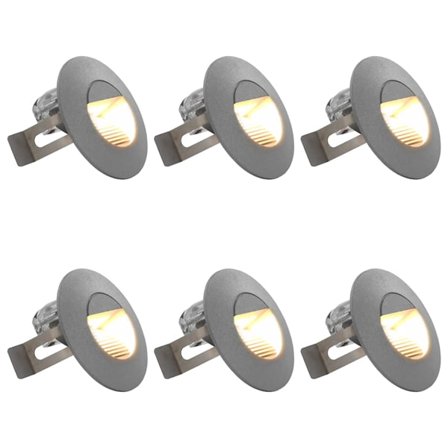 vidaXL Utomhusvägglampa LED 6 st 2 W silver rund