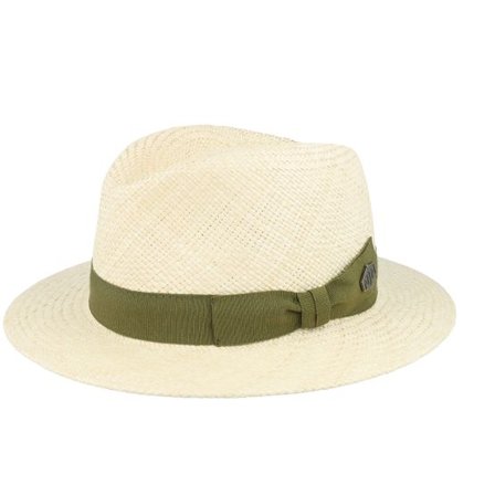 MJM Hats - Beige straw Hatt - Capai Panama Natural Green Band Straw Hat @ Hatstore