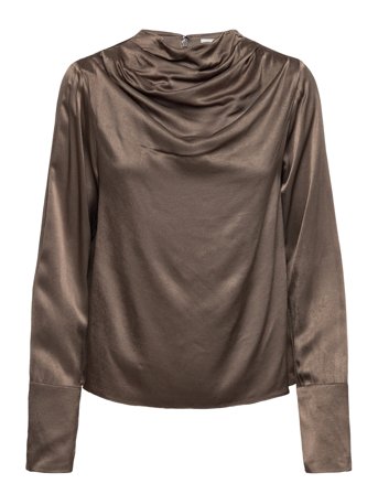 Twist & Tango Tammie Satin Blouse - Brown - 34