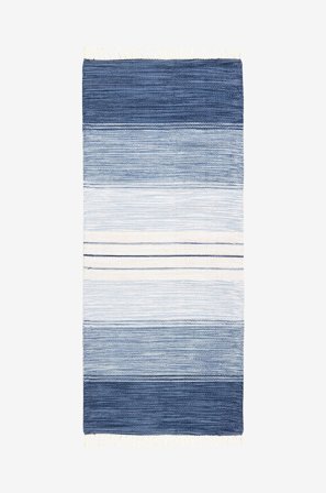 InHouse Group - Bomullsmatta LILLEBY - Blå - Slätvävda mattor - 70X240 - Från Homeroom