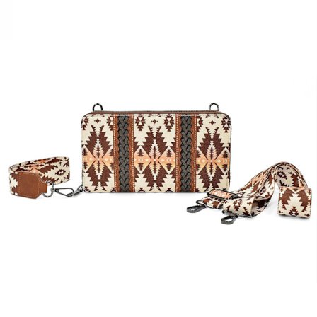 Lompakko Naisille Western Aztec Clutch Ranneke Laukku Luottokorttipidikkeellä(Vaaleanruskea)