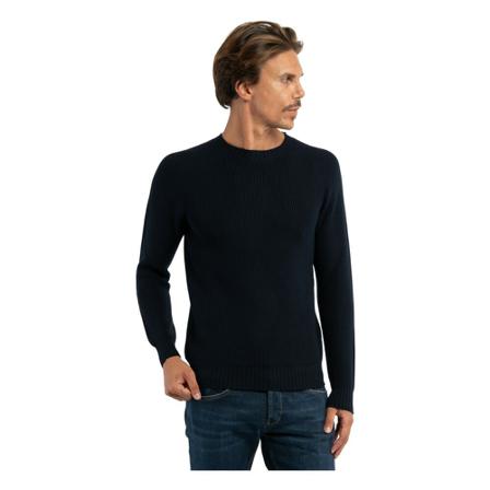 Gran Sasso Round-neck Strik Blå, Herre Strik