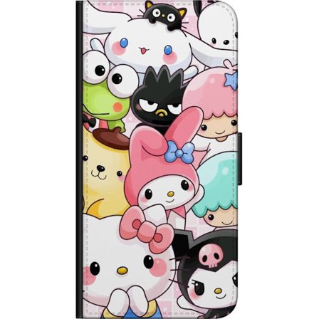 Kompatibelt Lommeboketui til Samsung Galaxy Note 10 Lite Tett mønster av søte figurer med store øyne i ulike farger og uttrykk med LABUBU-tekst