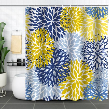 3D digitaltryckt duschdraperi med 12 krokar, 7 färger