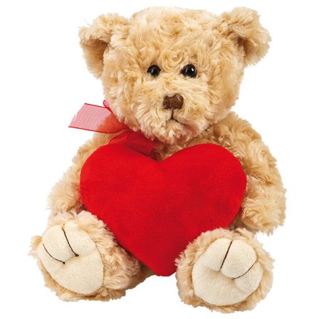 Beige Bamse med Hjerte