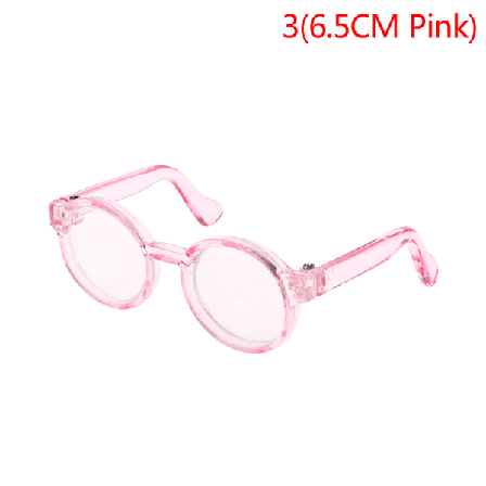 Plysj dukkebriller tilbehør Rund innfatning 6,5/9,5 cm Eyewear Clea 3(6.5CM Pink)
