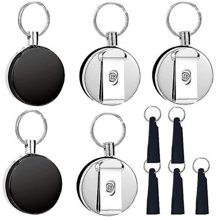 5 stk. Heavy Duty Tilbagetrækkelig Træk Pen Blyant Holder Badge Rulle