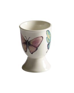 Eggeglass med håndtegnet motiv Sommerfugl 1-pk Hvit