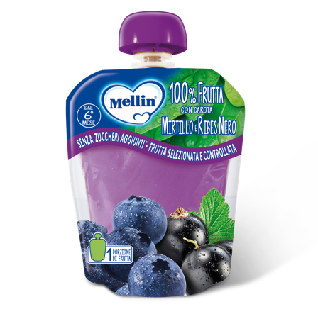 Mellin Pouch Mirtillo Ribes Nero 90g 6Mesi+