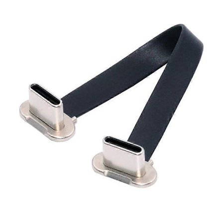 UC-170-0.07M 75mm Vinklet USB-C til USB-C Ultra Slim Flat USB2.0 Datakabel 65W Hurtigladekabel Kompatibel med Laptop Nettbrett Telefon