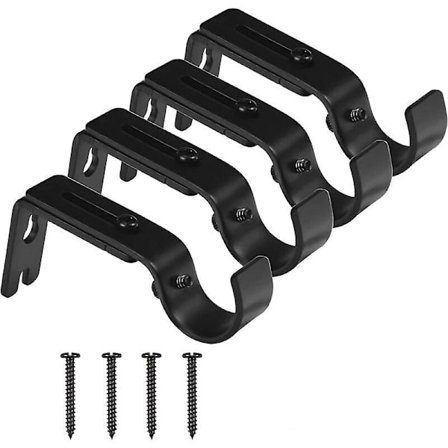 4 kappaletta säädettävää seinään kiinnitettävää verhotangon pidikettä, verhokisko pidike, tankopidikkeet kotiin, makuuhuoneeseen, toimistoon, 8 