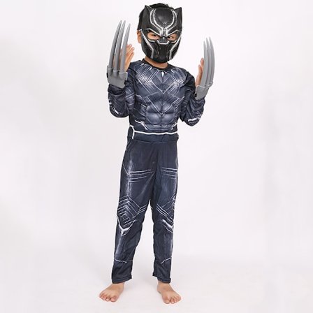 Barnekostyme Black Panther Gutt Superhelt Jumpsuit Barn Halloween Rollespill Maske/Ulveklo Rekvisitter Wakanda Forever-FA-