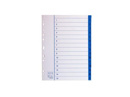 Pappersregister A4 1-15 10/fp - Lyreco - Kontorsmaterial - Pärmar och register - Pappersregister