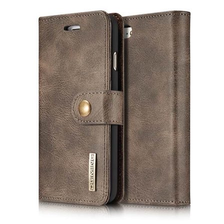 DG.MING 2-in-1 Magnet Wallet iPhone 7/8/SE Brown