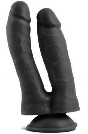 Realistischer Penis Doppelte Penetration Schwarz 18,5 cm