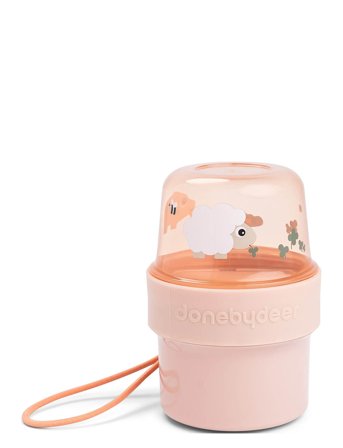 Done by Deer To Go 2-Way Snack Container S Tiny Farm Powder - Pink - Ø8X H 11.5CM.150ML&150ML