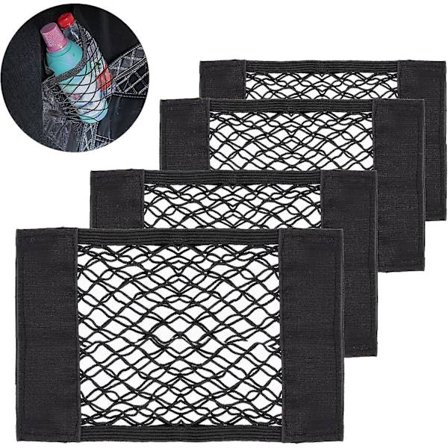 st bil sikker opbevaring, 30 x 25 cm bil sikkerhedsnet, universal taske velcro sikkerhedsnet, elastisk bagagenet opbevaringsnet Ave