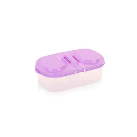 Matförvaringsbehållare med vikbart lock 2 celler spannmålssnack Fresh Keeper Köksskafferilåda för frys