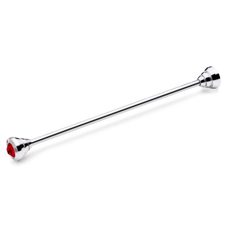 Silver-Tone Collar Bar with Red Zirconia for Men - Collar pins & bars