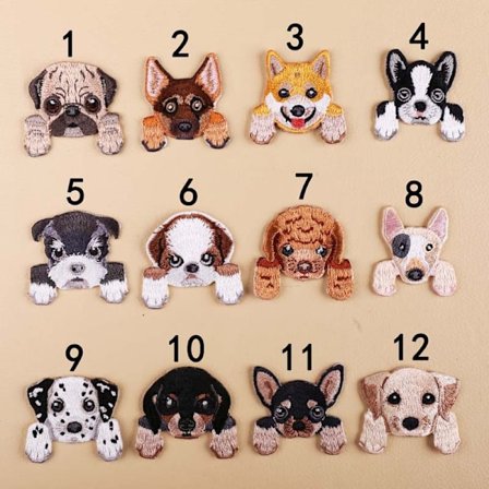 12 stk Assorterte Søte Hode Sy Jern På Lappene Broderte Lappene